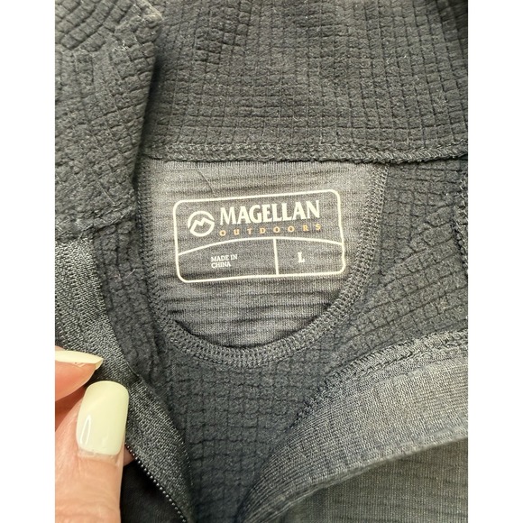 Magellan Women Long Sleeve Quarter Zip Jacket L Black Outdoor Light Athleisure - Picture 2 of 8